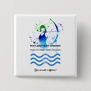 Combo Female Archer Vote Blue 15 Cm Square Badge
