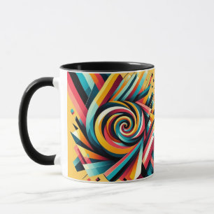 Combo Mug - Colourful Spiral Geometric Design