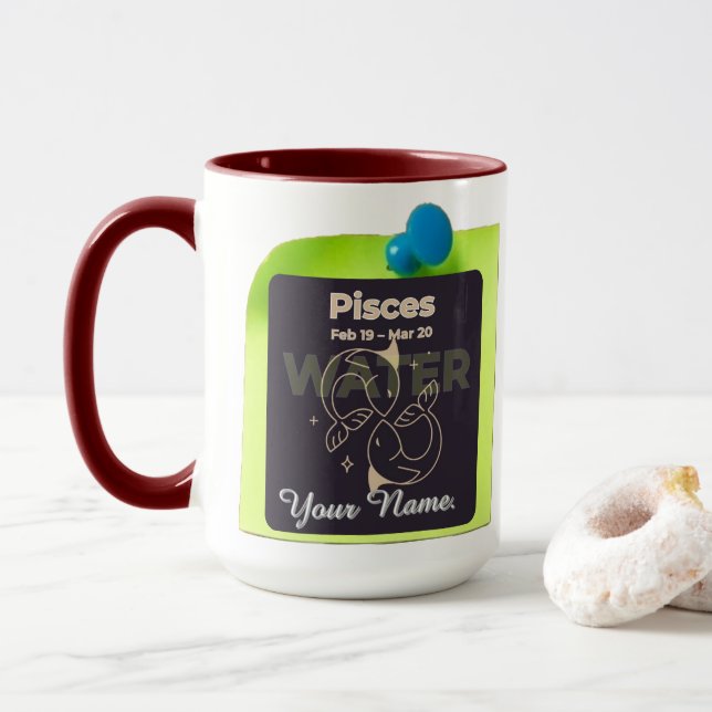 Combo Mug M12 #PinnedMyZodiac! Pisces (With Donut)