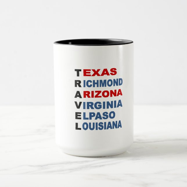 Combo  Mug noire  TRAVEL  USA  (Center)