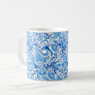 Combo Mug - Paisley in Blue and White