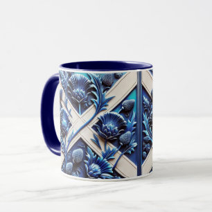 Combo Mug with Scottish Thistles Design