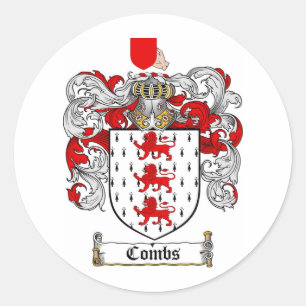 COMBS FAMILY CREST -  COMBS COAT OF ARMS CLASSIC ROUND STICKER