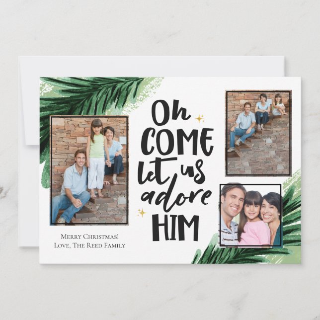 Come Adore Him | Christmas Photo Card (Front)