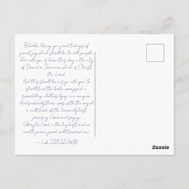 Come And Behold Him | Christmas Postcard (Back)