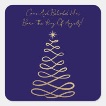 Come And Behold Him | Christmas Square Stickers