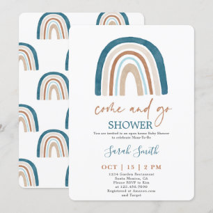 Come and Go Rainbow Baby Shower boy Invitation
