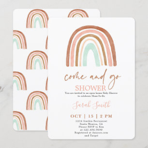 Come and Go Rainbow Baby Shower girl Invitation
