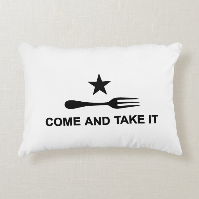 Come and Take It Fork Decorative Cushion (Front)