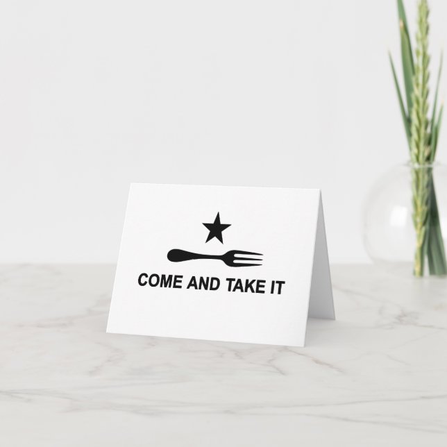 Come and Take it Fork Thank You Card (Front)