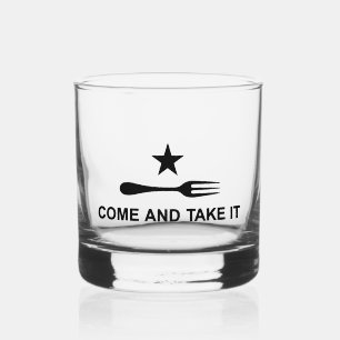 Come and Take It Fork Whiskey Glass