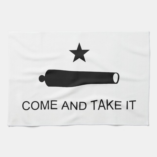 Come And Take It Texas Flag Battle of Gonzales Tea Towel (Horizontal)