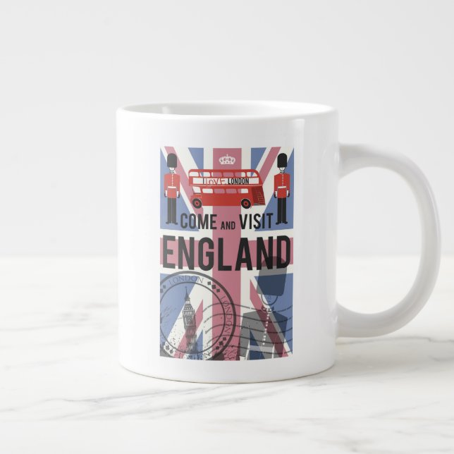 Come and Visit England Large Coffee Mug (Right)
