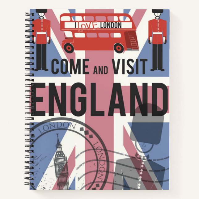 Come and Visit England Notebook (Front)