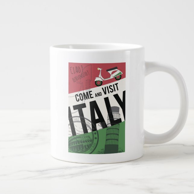 Come and Visit Italy Large Coffee Mug (Right)