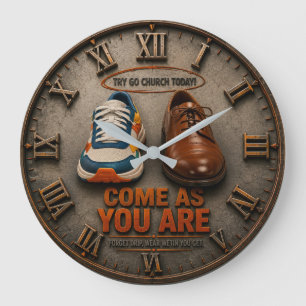 Come As You Are Christian Church Invitation Gift Large Clock