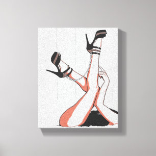 Come baby let's play, kinky girl posing canvas art