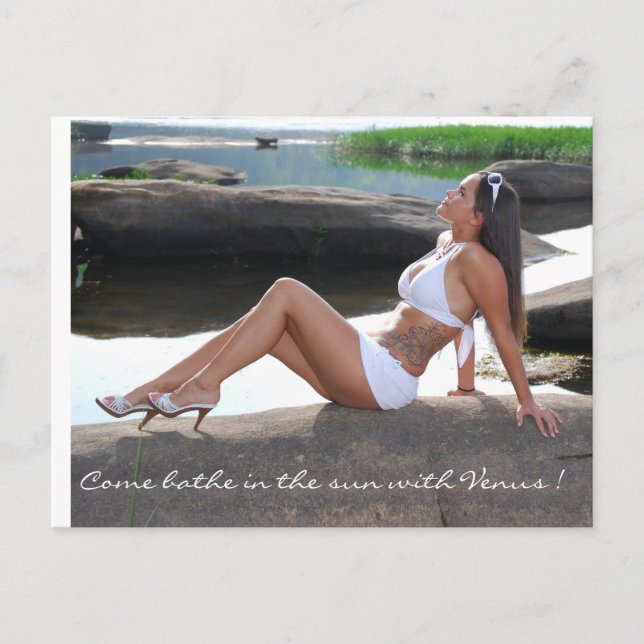 Come bathe in the sun with Venus ! Postcard (Front)