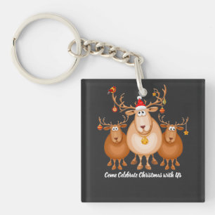 Come Celebrate Christmas with Us by premora Key Ring