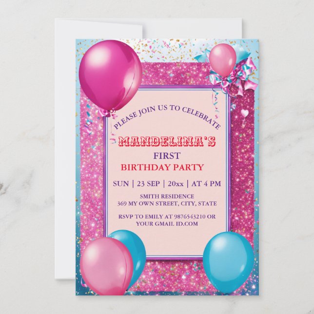 Come Celebrate: Fun-filled Birthday Bash! Invitati Invitation (Front)