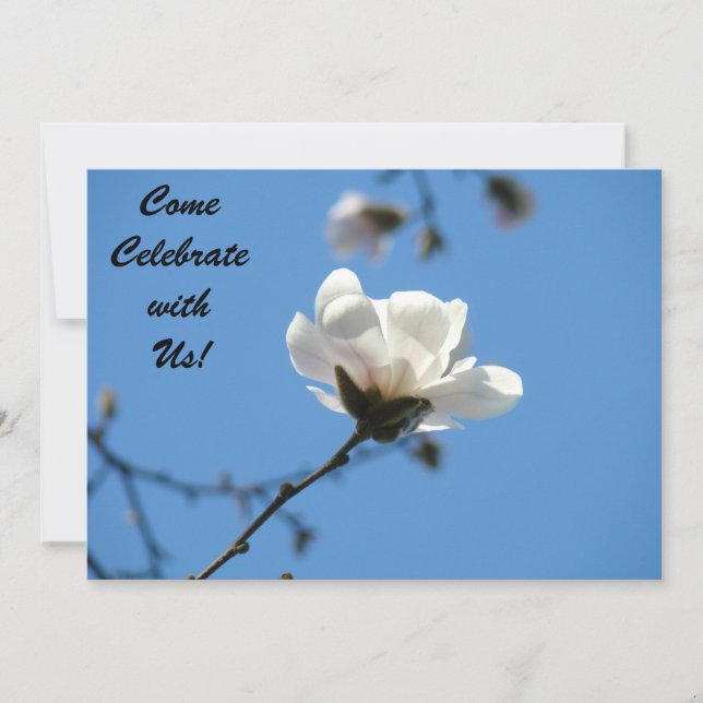 Come Celebrate with Us! Invitations Blue White (Front)