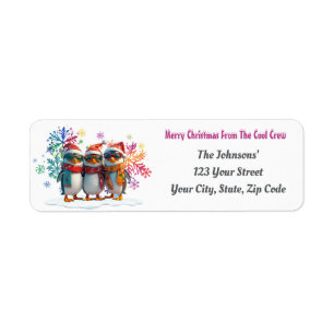 Come Chill with the Coolest Crew Around Christmas Return Address Label