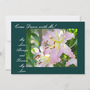 Come Dance with Me! Invitations Pink Lily Flowers