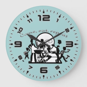 Come, eat, repeat large clock