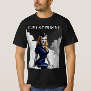 Come Fly With Me Scandinavian Stewardess Vintage  T-Shirt