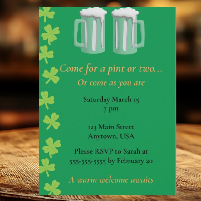 Come for a Pint or come as you are Invitation (Creator Uploaded)