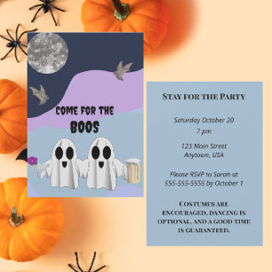 Come for the BOOS Stay for the Party Halloween Invitation