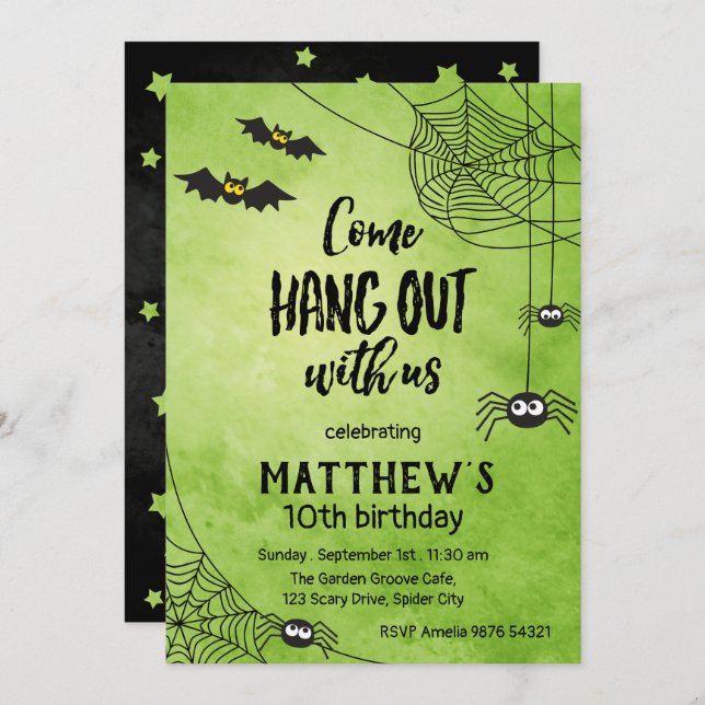 Come Hang Out With Us | Halloween Birthday Invitation (Front/Back)