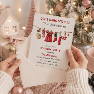 Come Hang With Us Funny Christmas Party Invitation