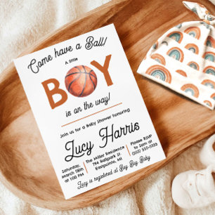 Come Have a Ball! Baby Boy Basketball Baby Shower Invitation