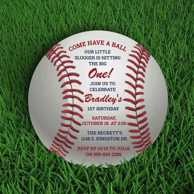 Come Have A Ball Baseball Any Age Birthday Invitation (Creator Uploaded)