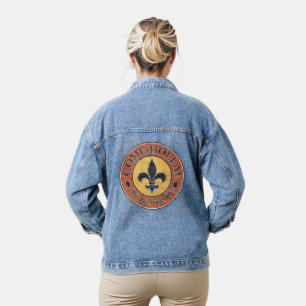 Come Holla! Fleur-de-lis Circle Logo Denim Jacket