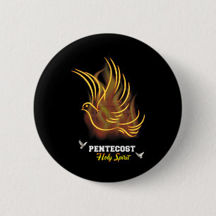 Come Holy Spirit Dove Cross Christian Jesus Pentec 6 Cm Round Badge