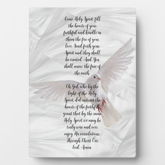 Come Holy Spirit Inspirational  Plaque (Front)