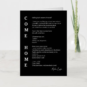 Come Home Soul Inspirational Poem  Foil Greeting Card