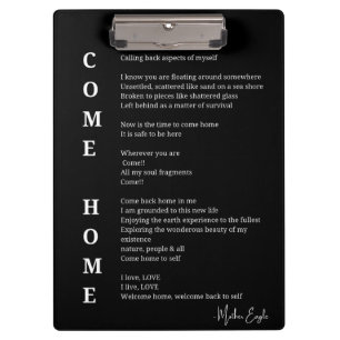 Come Home Soul Inspirational Poem Wall Art Poster Clipboard