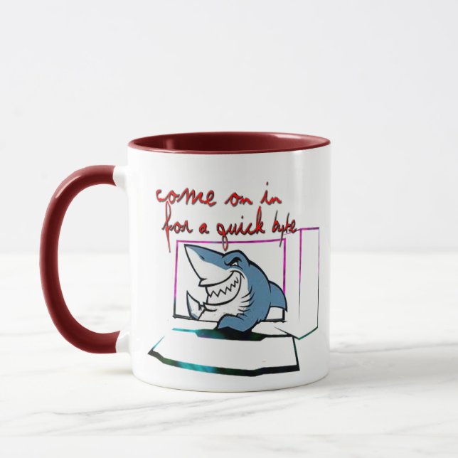 Come in for a Quick byte (Bite) Computer Nerd Geek Mug (Left)