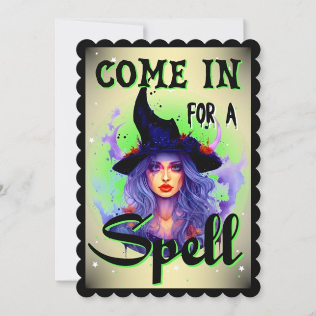 Come in for a Spell _ Halloween   Thank You Card (Front)