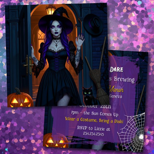 Come In if you Dare | Wicked Witch Halloween Party Invitation (Creator Uploaded)