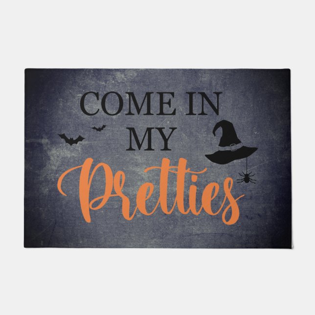 Come In my Pretties Spooky Halloween Witches Party Doormat (Front)