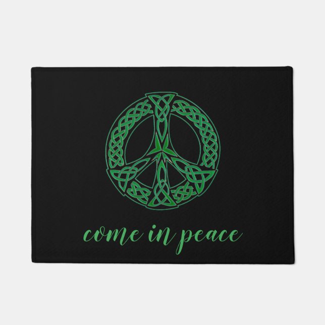 Come In Peace - Celtic Peace Sign Welcome Mat (Front)