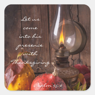 Come into His Presence with Thanksgiving, Psalm 95 Square Sticker