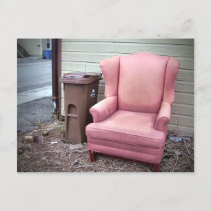 Come into my Parlour Damp Pink Armchair Urban Art Postcard