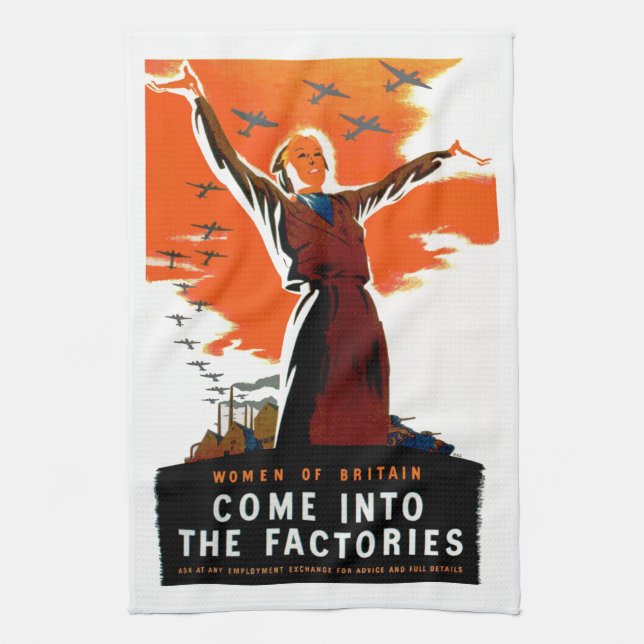 Come Into The Factories Tea Towel (Vertical)
