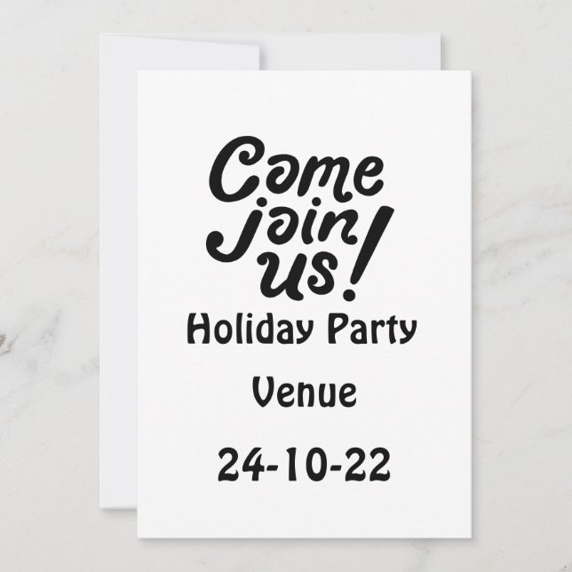Come join us for Holiday Party     Invitation (Front)