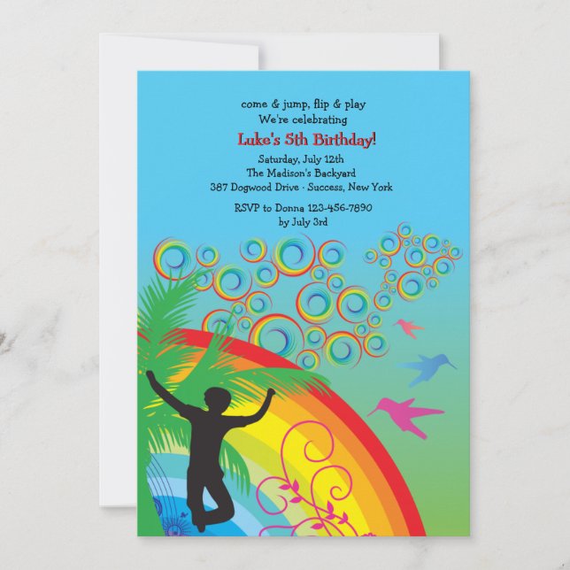 Come Jump Birthday Party Invitation (Front)